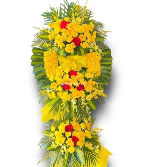 Kệ Hoa Tang Lễ Tone Vàng Người Lớn Tuổi (x0005)